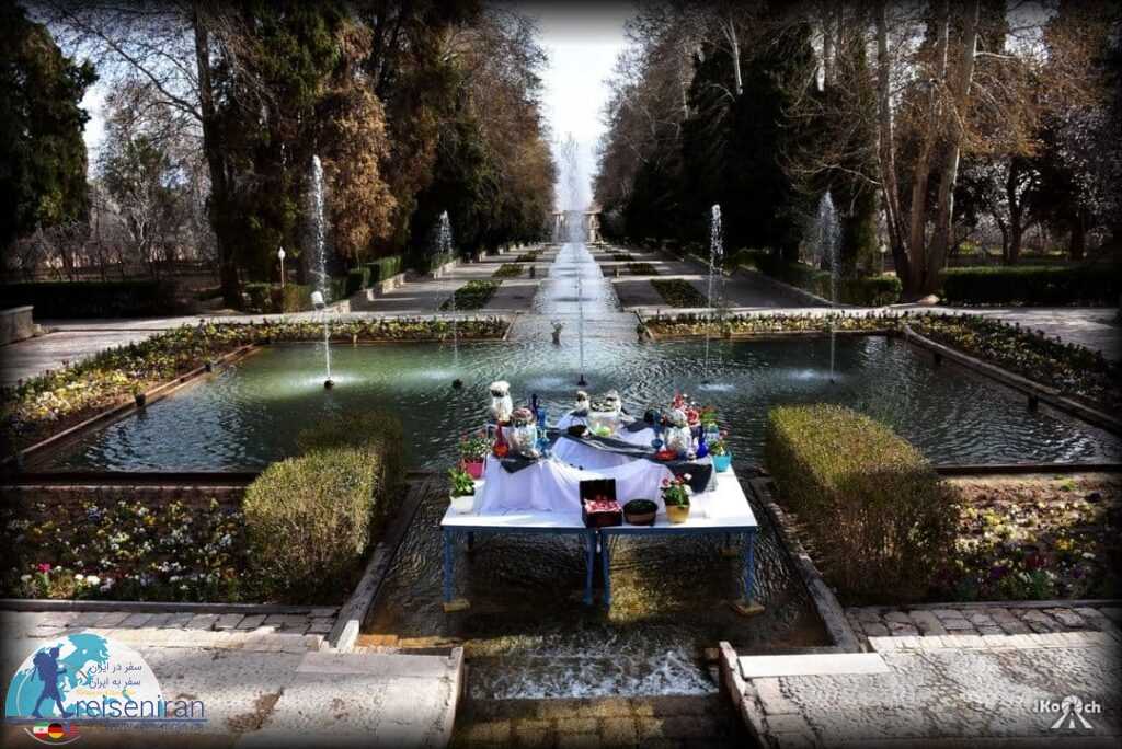 سفره هفت سین در باغ ایرانی، باغ شاهزاده ماهان