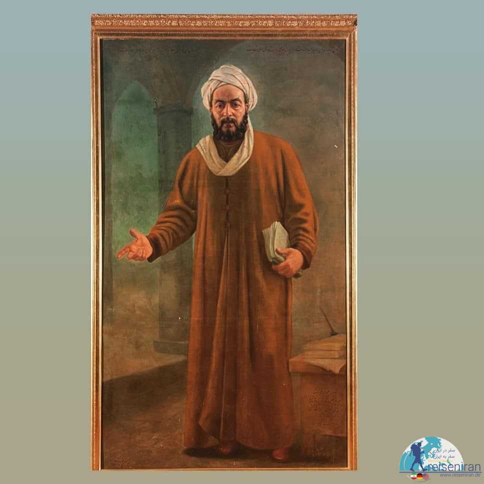 تابلو نقاشی رنگ وروغن ابن سینا، اثر زنده یاد استاد صدیقی